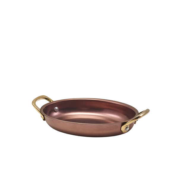 [BC-NSSD16CV] GenWare Copper Vintage Steel Oval Dish 16.5 x 12.5cm (Pack of 6)