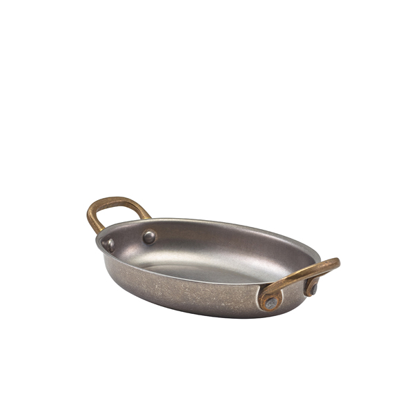 GenWare Vintage Steel Oval Dish 16.5 x 12.5cm (Pack of 6)