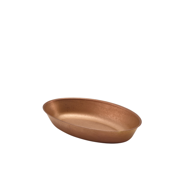 [BC-NSSD1711CV] GenWare Copper Vintage Steel Oval Dish 17.5 x 11cm (Pack of 6)