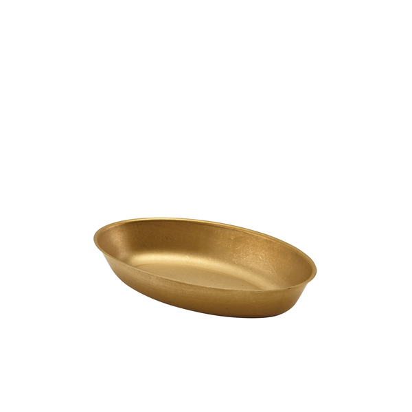 [BC-NSSD1711GDV] GenWare Gold Vintage Steel Oval Dish 17.5 x 11cm (Pack of 6)