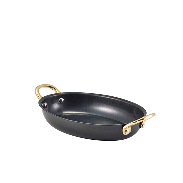 GenWare Black Vintage Steel Oval Dish 18.5 x 13.5cm (Pack of 6)