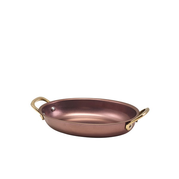 [BC-NSSD18CV] GenWare Copper Vintage Steel Oval Dish 18.5 x 13.5cm (Pack of 6)