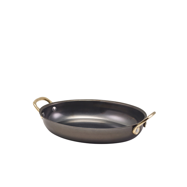 [BC-NSSD21BKV] GenWare Black Vintage Steel Oval Dish 20.75 x 15.75cm (Pack of 6)