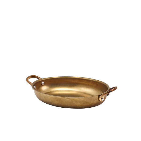 [BC-NSSD21GDV] GenWare Gold Vintage Steel Oval Dish 20.75 x 15.75cm (Pack of 6)