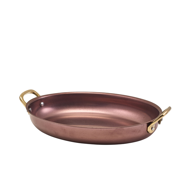 [BC-NSSD24CV] GenWare Copper Vintage Steel Oval Dish 24.5 x 17.5cm (Pack of 6)