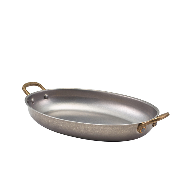 [BC-NSSD24V] GenWare Vintage Steel Oval Dish 24.5 x 17.5cm (Pack of 6)