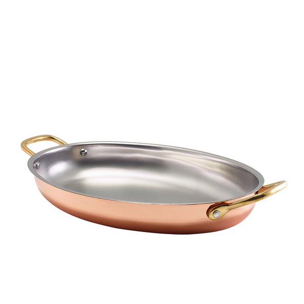 GenWare Copper Plated Oval Dish 30 x 21cm (Pack of 3)