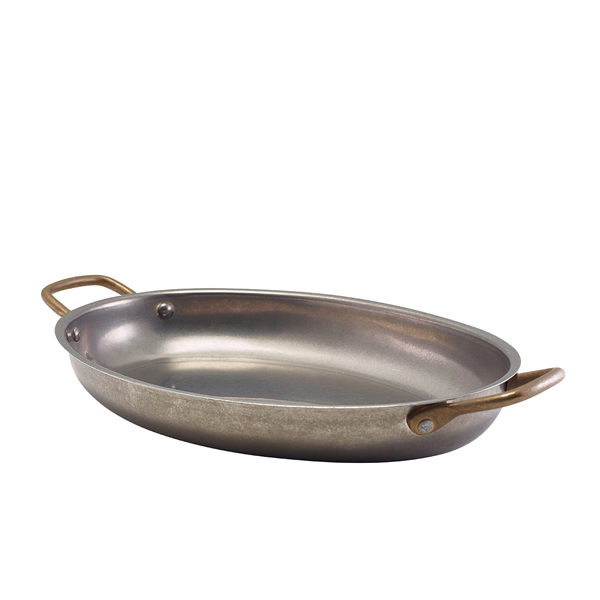 [BC-NSSD30V] GenWare Vintage Steel Oval Dish 30 x 21cm (Pack of 3)