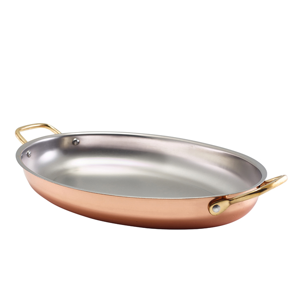 [BC-NSSD34C] GenWare Copper Plated Oval Dish 34 x 23cm (Pack of 3)