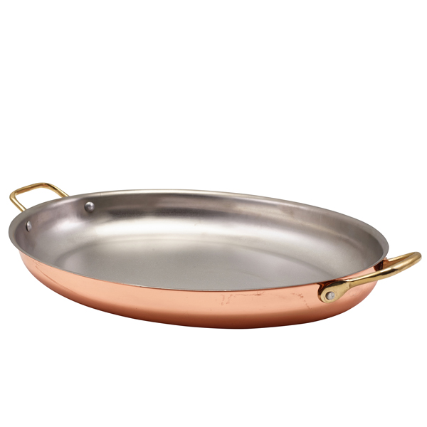GenWare Copper Plated Oval Dish 37.5 x 26cm (Pack of 3)