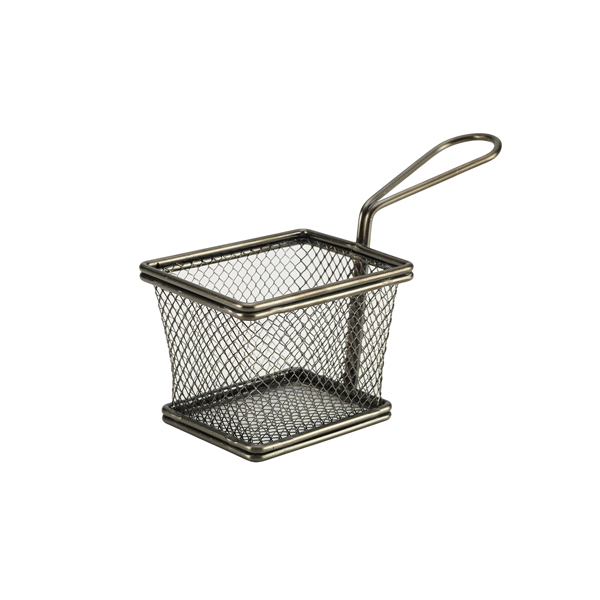 [BC-NSVB1008BK] Black Serving Fry Basket Rectangular 10 x 8 x 7.5cm (Pack of 6)