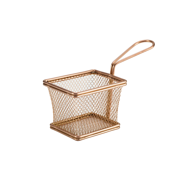 [BC-NSVB1008C] Copper Serving Fry Basket Rectangular 10 x 8 x 7.5cm (Pack of 6)