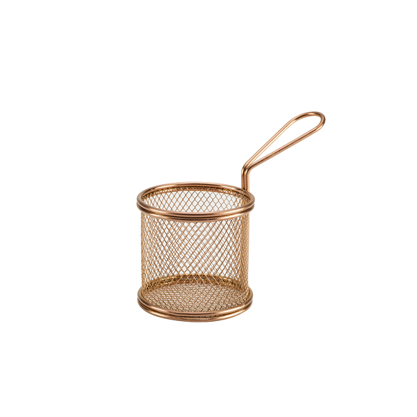 [BC-NSVBR09C] Copper Serving Fry Basket Round 9.3 x 9cm (Pack of 6)