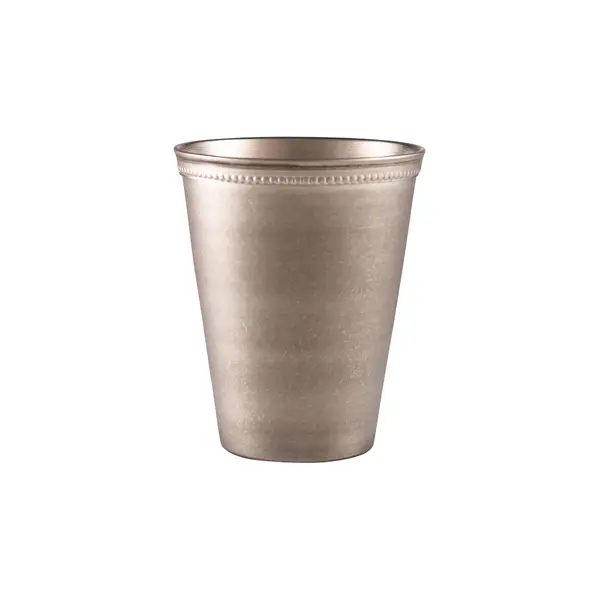 [BC-NSVC9BV] GenWare Beaded Vintage Steel Serving Cup 38cl/ 13.4oz (Pack of 12)