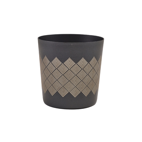 [BC-NSVCD8MTBK] GenWare Metallic Black Diamond Serving Cup 8.5 x 8.5cm (Pack of 12)