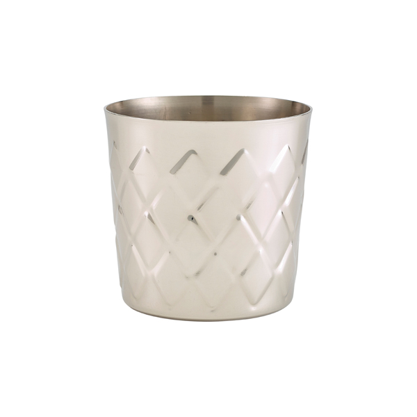 Diamond Pattern Stainless Steel Serving Cup 8.5 x 8.5cm (Pack of 12)