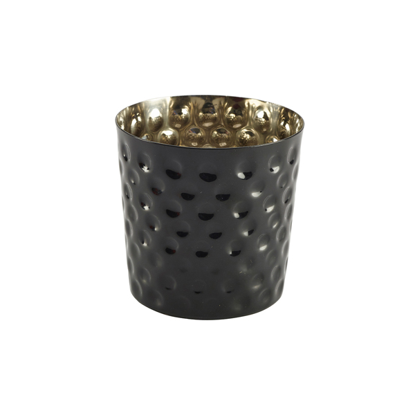 [BC-NSVH8BK] Black Hammered Stainless Steel Serving Cup 8.5 x 8.5cm (Pack of 12)