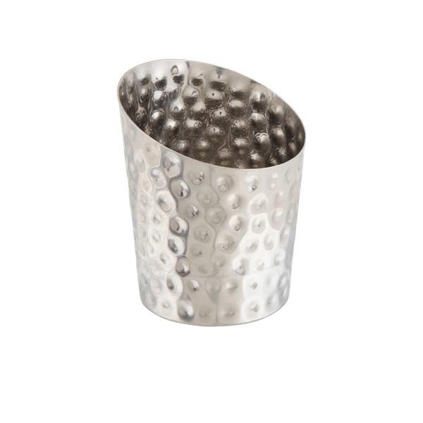 Hammered Stainless Steel Angled Cone 9.5 x 11.6cm (Dia x H) (Pack of 12)