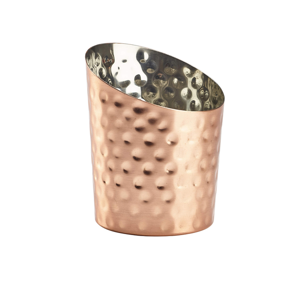 Hammered Copper Plated Angled Cone 9.5 x 11.6cm (Dia x H) (Pack of 12)