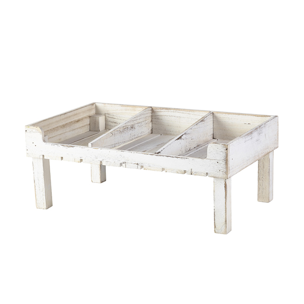 White Wash Wooden Display Crate Stand