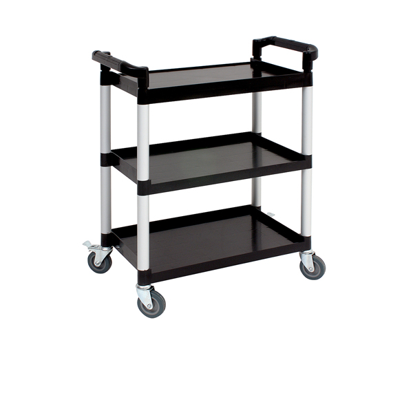 [BC-NTROLPC] Genware Small 3 Tier PP Trolley Black Shelves