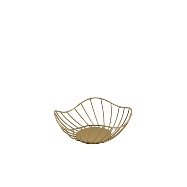 [BC-NWBSL208GD] GenWare Lotus Leaf Gold Wire Basket 20 x 8cm