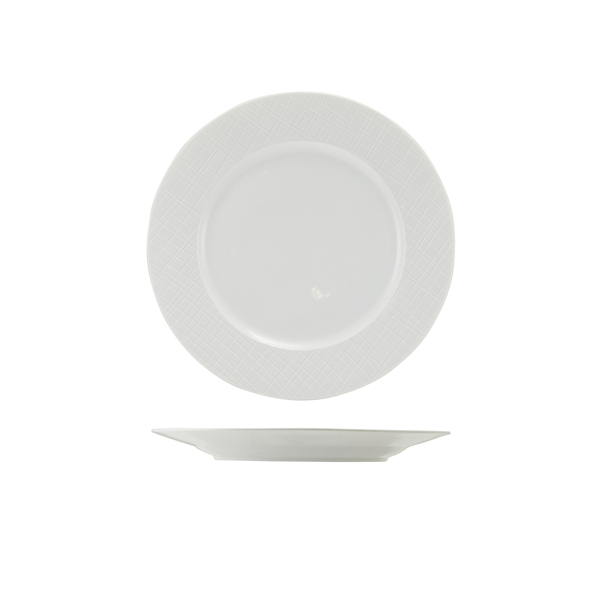 [BC-NWP-ILV23] Incise Porcelain Lavara Winged Plate 23cm (Pack of 6)