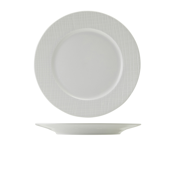 [BC-NWP-ILV27] Incise Porcelain Lavara Winged Plate 27cm (Pack of 6)