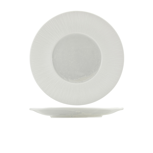 [BC-NWP-PLC28] Incise Porcelain Lucine Winged Plate 28.5cm (Pack of 6)