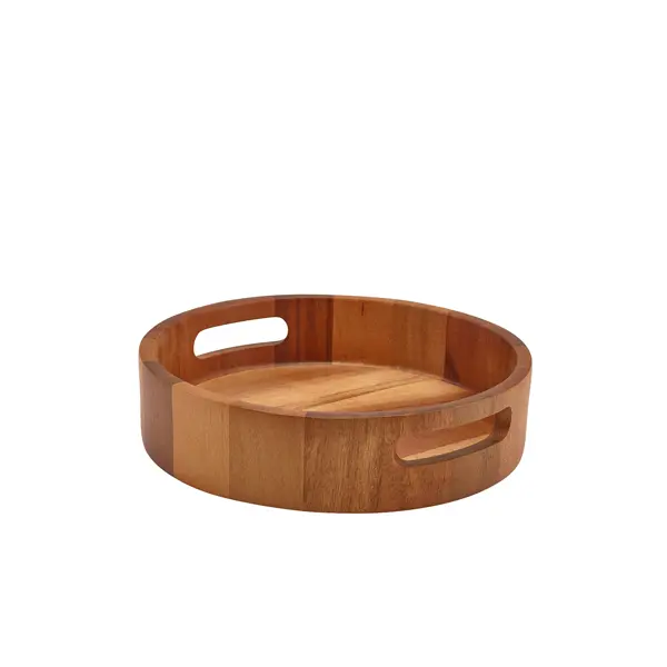 [BC-NWRST25] GenWare Acacia Wood Round Serving Tray 25cm