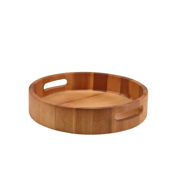 [BC-NWRST30] GenWare Acacia Wood Round Serving Tray 30cm
