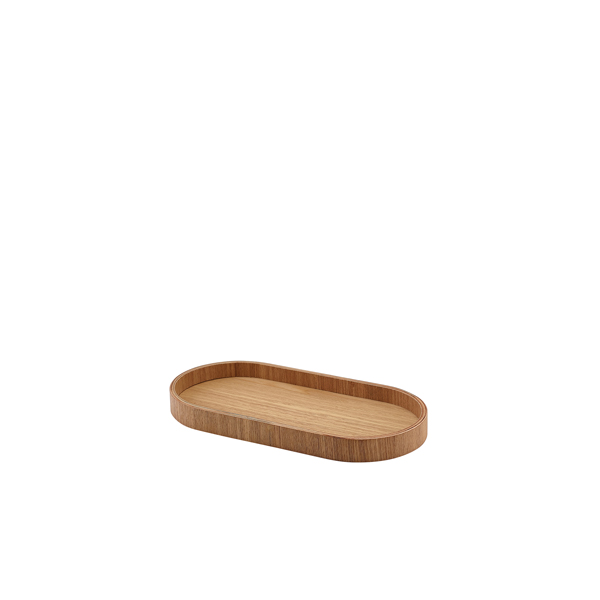 [BC-NWVT-V23L] GenWare Oval Light Wood Veneer Tray 23 x 11cm