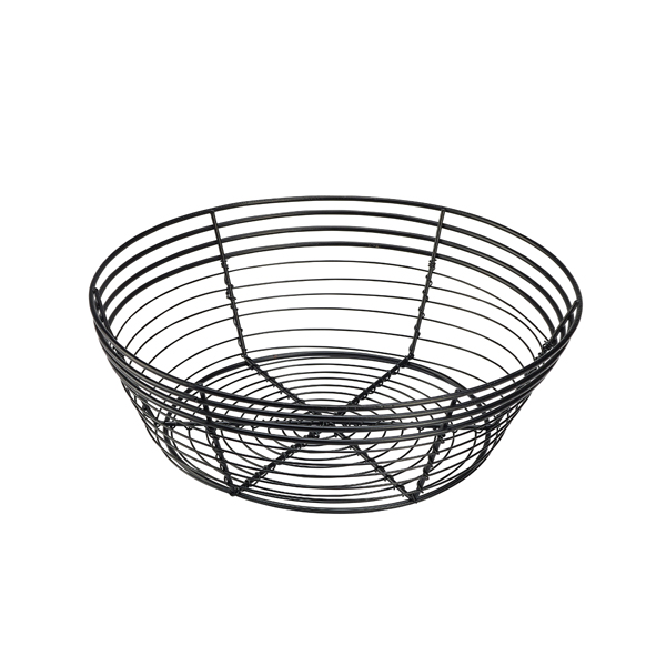 [BC-NWB25BK] Wire Basket  Round 25.5 x 8cm (Pack of 6)