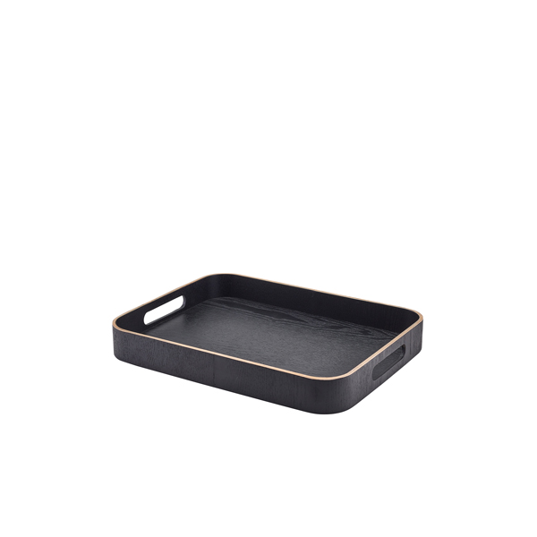 [BC-NWVT-B3528BK] GenWare Black Wood Veneer Butlers Tray 35.5 x 28cm