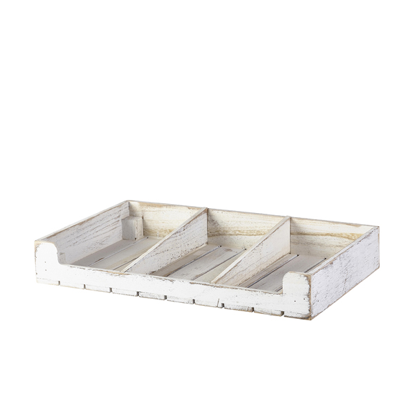 White Wash Wooden Display Crate