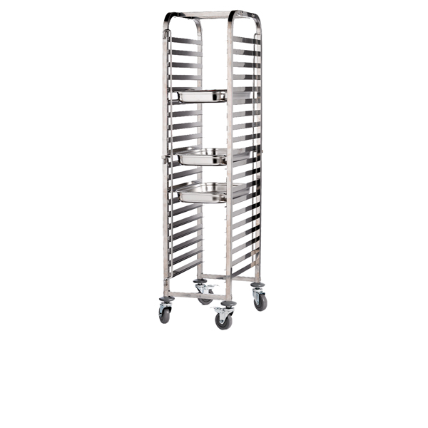 [BC-NTROLGN20] St/St. Gastronorm 1/1 Trolley 20 Shelves