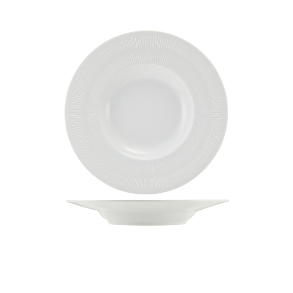Incise Porcelain Solara Winged Soup Bowl 24cm (Pack of 4)
