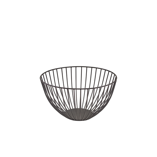 [BC-NWBSR2413BK] GenWare Round Black Wire Basket 24 x 13cm