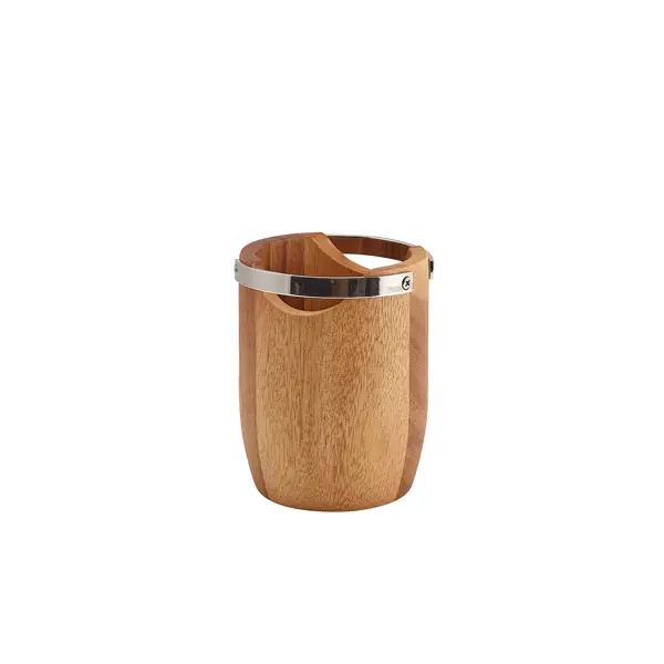 [BC-NWCCMH10] GenWare Acacia Wood Cutlery Cylinder with Metal Handles