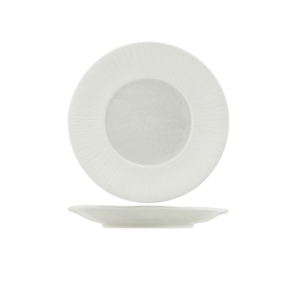 [BC-NWP-PLC23] Incise Porcelain Lucine Winged Plate 23cm (Pack of 6)