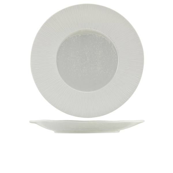 [BC-NWP-PLC31] Incise Porcelain Lucine Winged Plate 31cm (Pack of 6)
