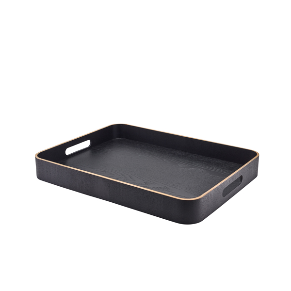 [BC-NWVT-B5038BK] GenWare Black Wood Veneer Butlers Tray 50 x 38cm