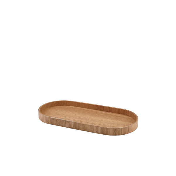 GenWare Oval Light Wood Veneer Tray 35 x 16.5cm