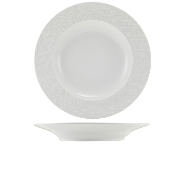 [BC-NWB-ILV28] Incise Porcelain Lavara Winged Pasta Bowl 28.5cm (Pack of 6)