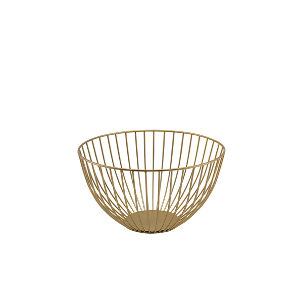 [BC-NWBSR2413GD] GenWare Round Gold Wire Basket 24 x 13cm
