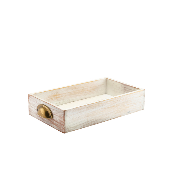 Genware White Wash Acacia Wood Display Drawer GN 1/3