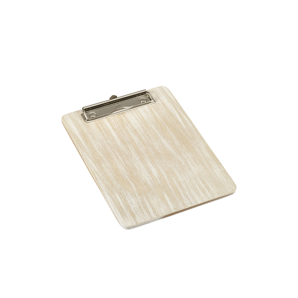 [BC-NWMC17W] White Wash Wooden Menu Clipboard A5 18.5x24.5x0.6cm