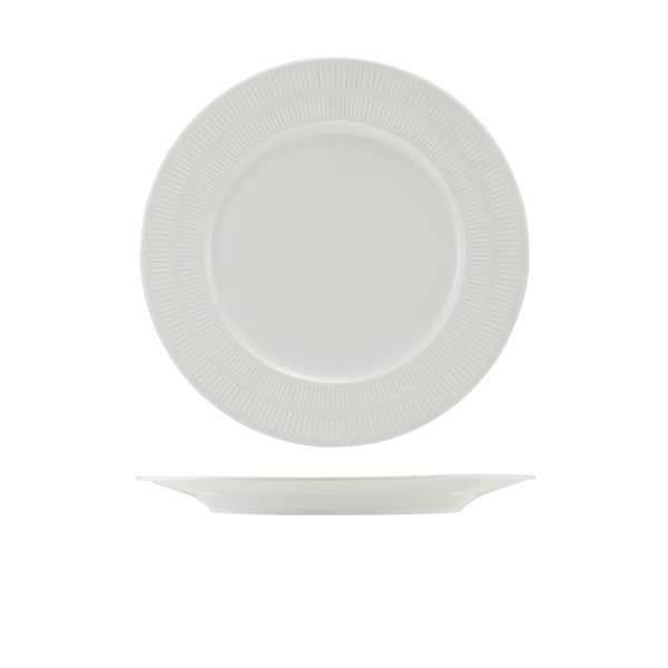Incise Porcelain Solara Winged Plate 25.5cm (Pack of 6)