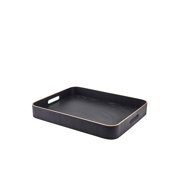[BC-NWVT-B4536BK] GenWare Black Wood Veneer Butlers Tray 45.5 x 36cm
