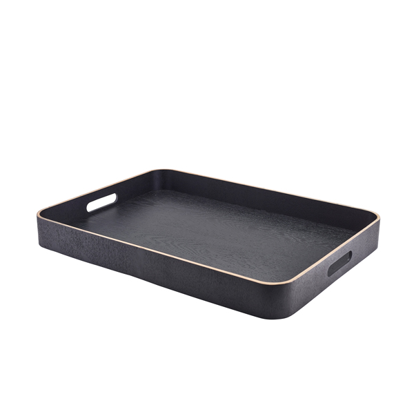 [BC-NWVT-B5540BK] GenWare Black Wood Veneer Butlers Tray 55 x 40cm